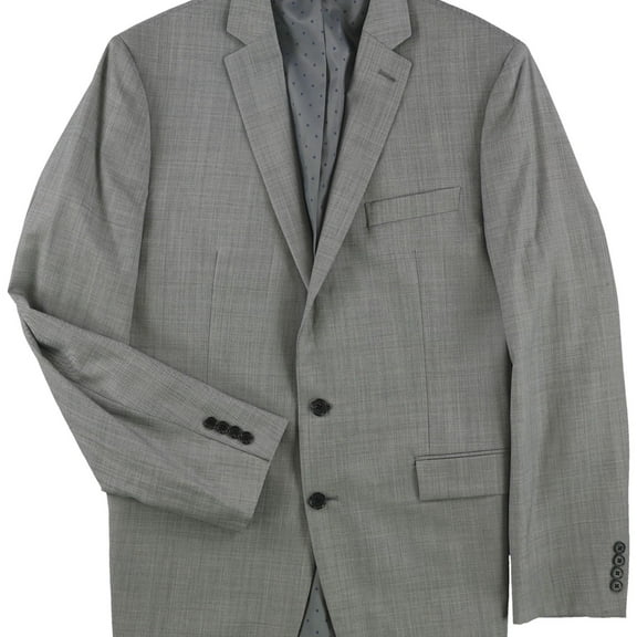 Ryan Seacrest Mens Slim-Fit Two Button Blazer Jacket, Grey, 44 Long