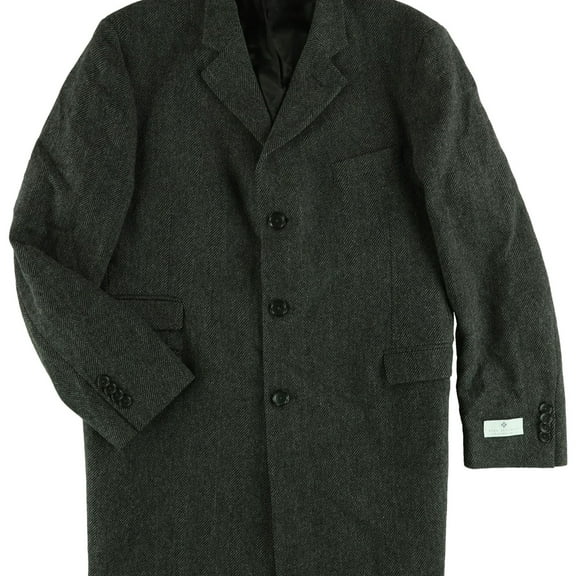 Ryan Seacrest Mens Wool Herringbone Bomber Jacket, Grey, 44 Regular