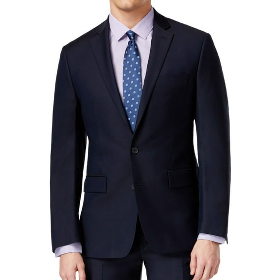 Ryan Seacrest Mens Solid Modern Fit Two Button Blazer Jacket, Blue, 46 Regular