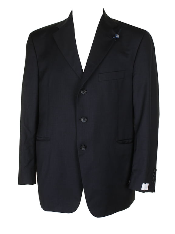 Ryan Seacrest Navy Blue Mens Modern-Fit Single Breasted Notched Lapel Blazer 44R