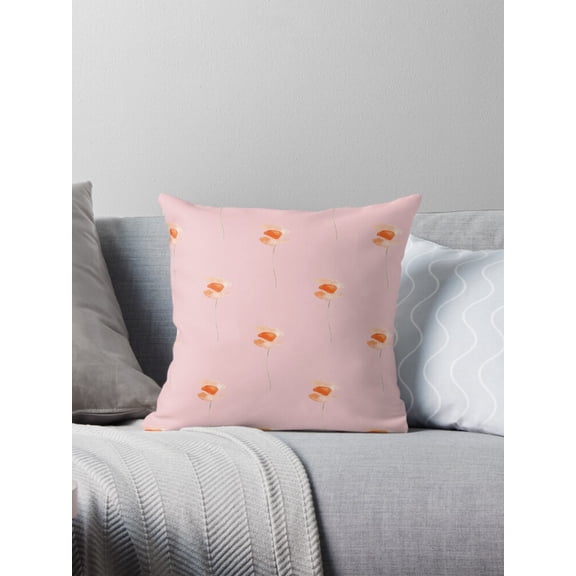 Ryan; Seamless Pink Watercolor Pattern Throw Pillow Cover 45x45cm – Pastel Artistic Cushion for Elegant Rooms