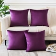 thumbnail image 1 of Ryan; Set of 4 Decorative Throw Pillow Covers Soft Solid Square Pillow Cases Luxury Cushion Covers Case for Sofa Car Patio Bedroom Living Room Eggplant Purple, 1 of 8
