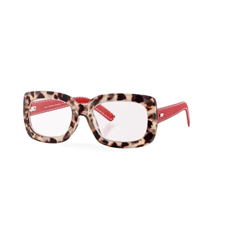 Ryan Simkhai Eyeshop CHELSEA Bone Tortoise Red Vegan Leather (Magnification Strength 2.00)