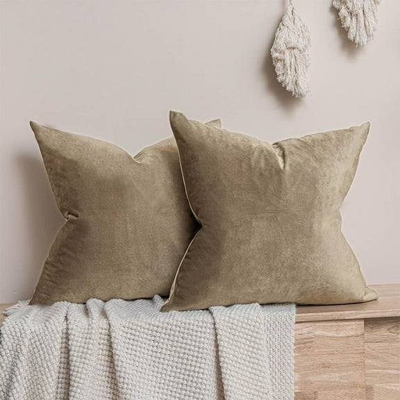 Ryan; Stone Euro Sham Pillow Covers Set of 2 Decorative Throw Pillow Cases for Couch Bed Sofa Zippered Closure Luxurious Fabric Rich Colors Machine Washable