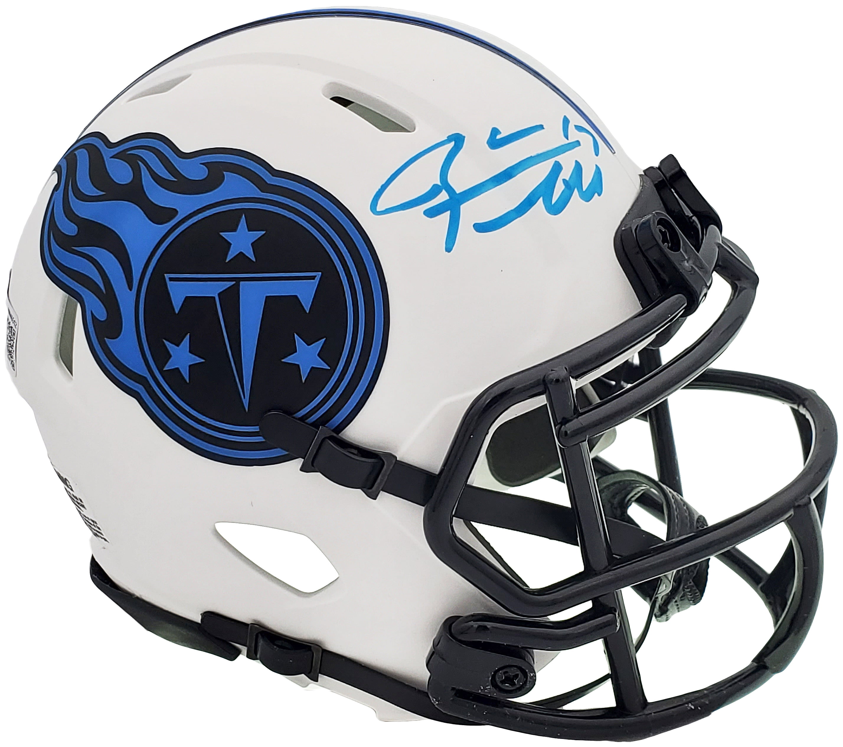 Ryan Tannehill Autographed Tennessee Titans Lunar Eclipse White Speed Mini Helmet Beckett BAS QR 197224