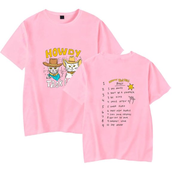 Ryan Trahan Howdy Task Force Crewneck T-shirt Casual Short Sleeve Unisex Tee