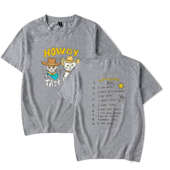 Ryan Trahan Howdy Task Force Crewneck T-shirt Casual Short Sleeve Unisex Tee