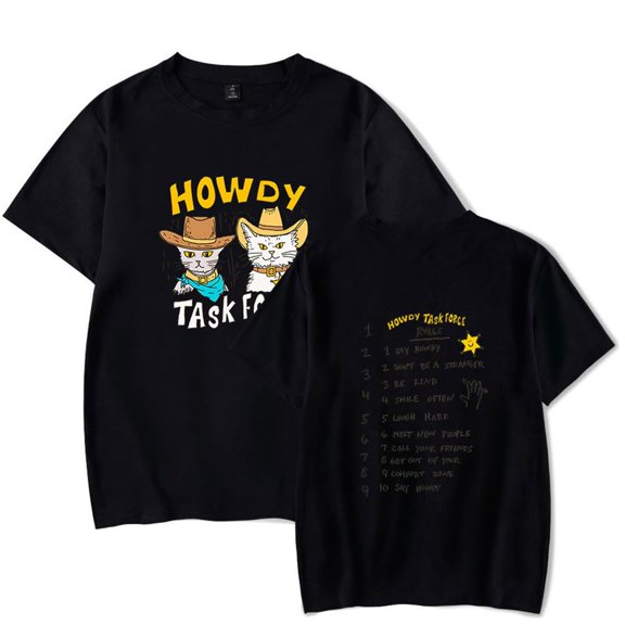 Ryan Trahan Howdy Task Force T-shirt Short-sleeved Crewneck Men Women Fashion Casual Summer top