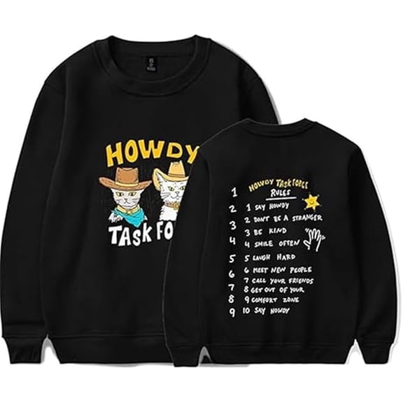Ryan Trahan, Merch Howdy Task Force Crew Neck Sweatshirt, Unisex, Stylish Long-Sleeve Pullover