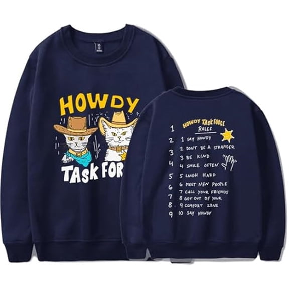 Ryan Trahan, Merch Howdy Task Force Crew Neck Sweatshirt, Unisex, Stylish Long-Sleeve Pullover