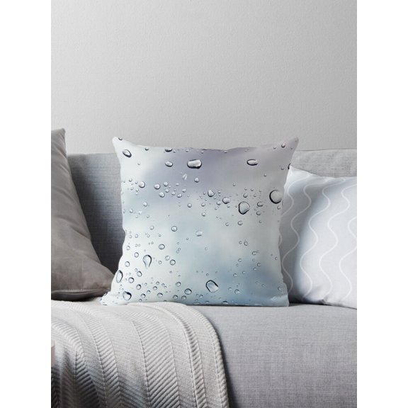 Ryan; Tranquil Grey Water Design Throw Pillow – Minimalist Abstract Style 45x45cm Cushion for Modern Decor