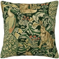 Ryan; William Morris Green Forest Animals Peacocks Fox Throw Pillow Covers Home Decorative Square Pillow Case Cozy Soft Cushion Cover for Home Decor Sofa Living Room Couch Bed Car 18x18 Inch