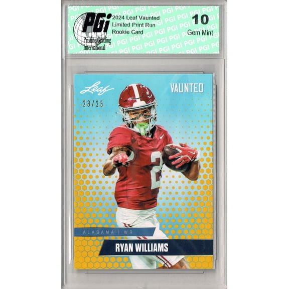 Ryan Williams 2024 Leaf Vaunted #V-15 Gold SP 25 Made Debut Rookie Card PGI 10