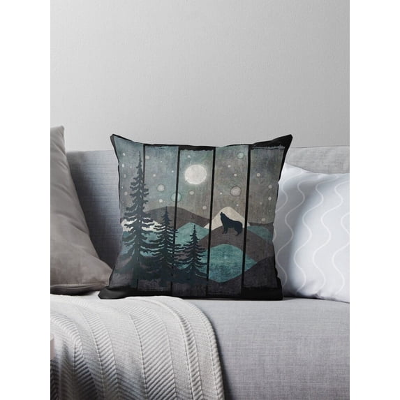 Ryan A Fullmoon Starry Night Throw Pillow Covers Cases Cushion Cover Case Sofa 18x18 Inches Two Side