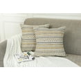 thumbnail image 1 of Ryan&nbsp; Pack of 2 Decorative Square Throw Pillow Covers Cushion Cases for Sofa Couch, Bohemian Striped Geometric Pattern, 18x18 Inches, Gold Grey Cream, 1 of 6