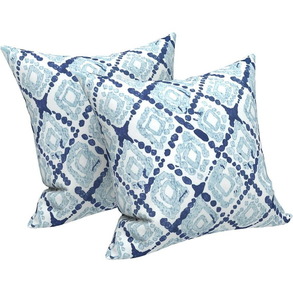 Ryan Throw Pillow Covers , Covers ONLY Modern Cute Pattern Decorative Square Toss Pillow Case Pack of 2 for Home Patio Garden Sofa Bed Furniture, Boho Geometry Blue