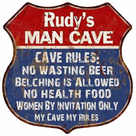 Ryan's Man Cave Rules Sign Shield Metal Gift 211110023111