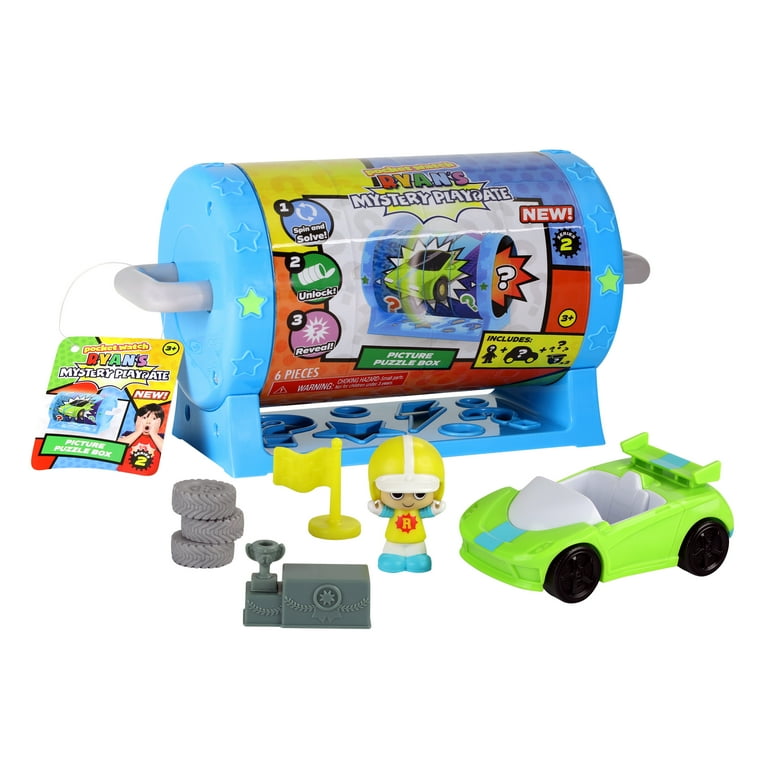 知育玩具 Rin Ryan's Mystery Playdate Puzzle Box, Racer Ryan Figure, Vehicle
