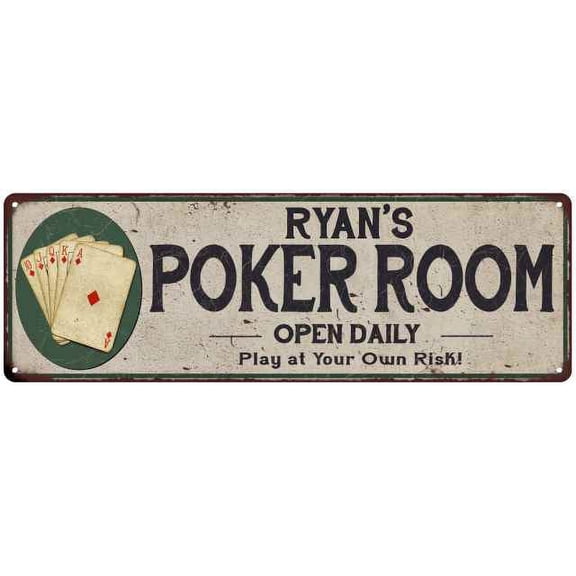 Ryan's Poker Room Gift 6x18 Metal Sign Game Decor 206180048424
