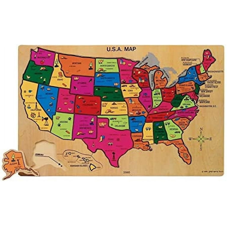 Small World Toys Ryan's Room U.S.A. Map Jigsaw Puzzle - Walmart.com