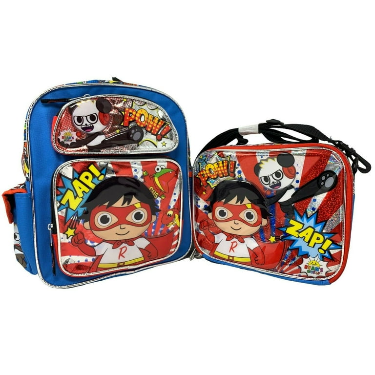 Licensed Ryan's World 12 inch Small School Backpack Book Bag Plus Matching Lunch Bag, Men's, Size: Backpack Dimensions: 12H x 10W x 3.2D Lunch Bag