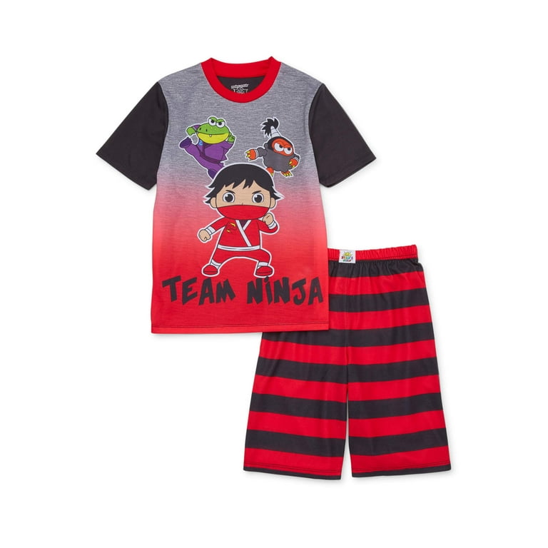 Ryan s World Boys 4 12 Ninja Ryan Short Sleeve Short Pant 2 Piece Pajama Set Walmart