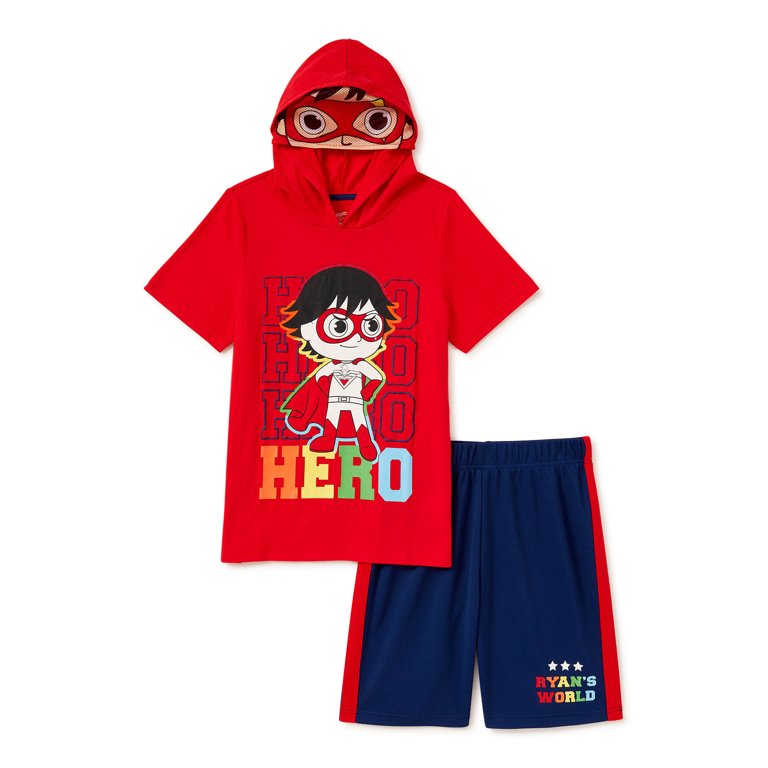 Ryan's World Boys Hoodie T-Shirt & Shorts, 2-Piece Outfit Set, Sizes 4-12