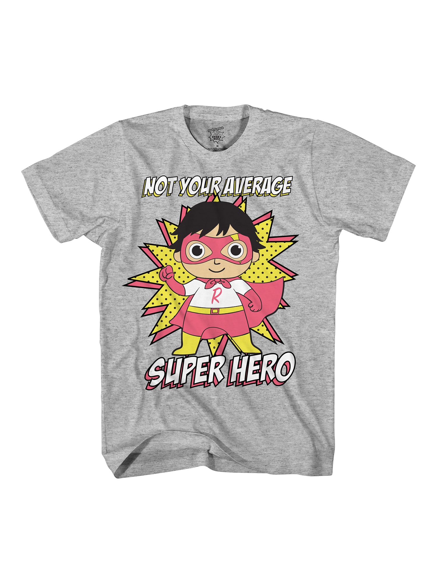 Ryan's World Boys Super Hero Graphic Short Sleeve T-Shirt, Sizes 4-8 - image 1 of 3