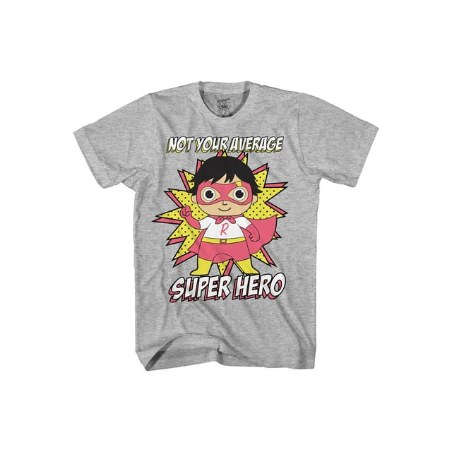 Ryan's World Boys Super Hero Graphic Short Sleeve T-Shirt, Sizes 4-8