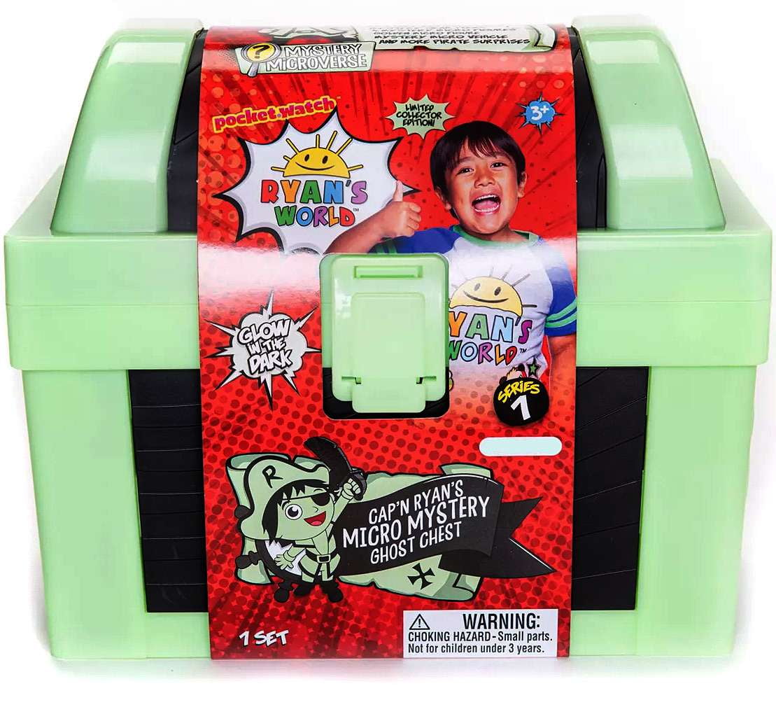 Ryan's World Cap'n Ryan's Micro Mystery Ghost Chest, Glow-in-The-Dark Trunk, Series 1