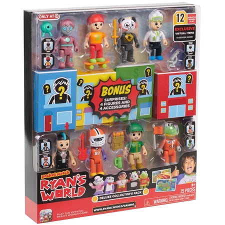 Just Play Ryans World 25-Piece Deluxe Collectors Figure Pack with 12 Virtual Codes to Ryans Virtual Video Game, Kids Toys for Ages 3 Up