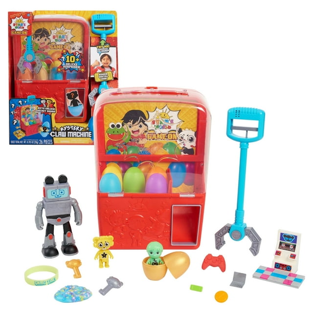Ryan's World Mystery Claw Machine Playset and Figures,  Kids Toys for Ages 3 Up, Gifts and Presents