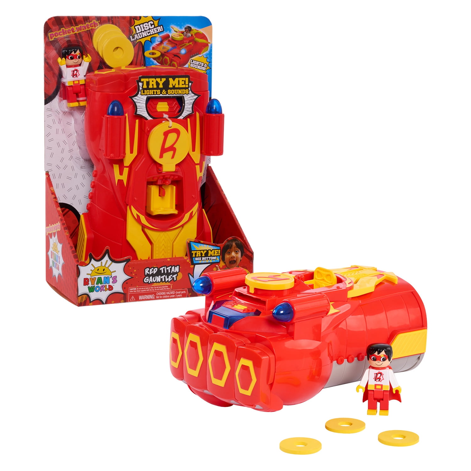 arve tryllekunstner indre Ryan's World Red Titan Lights and Sounds Gauntlet, Kids Toys for Ages 3 Up,  Gifts and Presents - Walmart.com