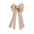 thumbnail image 1 of RyanK Christmas Bow,Christmas Ornament,Christmas Tree Decoration,Christmas Tree Topper 9.84x15.74 Inches Toppers Bow With Patterned Ribbon Christmas Tree Topper Bow For Christmas Decoration Khaki, 1 of 6
