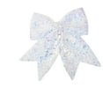 thumbnail image 1 of RyanK Christmas Bow,Christmas Ornament,Christmas Tree Decorations,Christmas Pearl Cotton Large Bow Decorative Pendant Bows Christmas Tree Hanging Decoration Party Arrangement 28.5x33x1cm Silver, 1 of 6