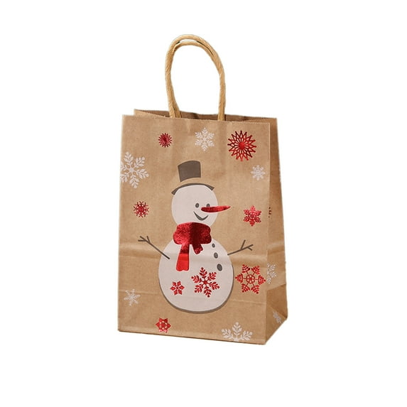RyanK Christmas Decorations Christmas GiftsChristmas Kraft Paper Bags Gift Bags With Handles Christmas Snack Bags Holiday Paper Bags Party Gift Bags Party Supplies 10.6 X 8.3 X 4.3 in