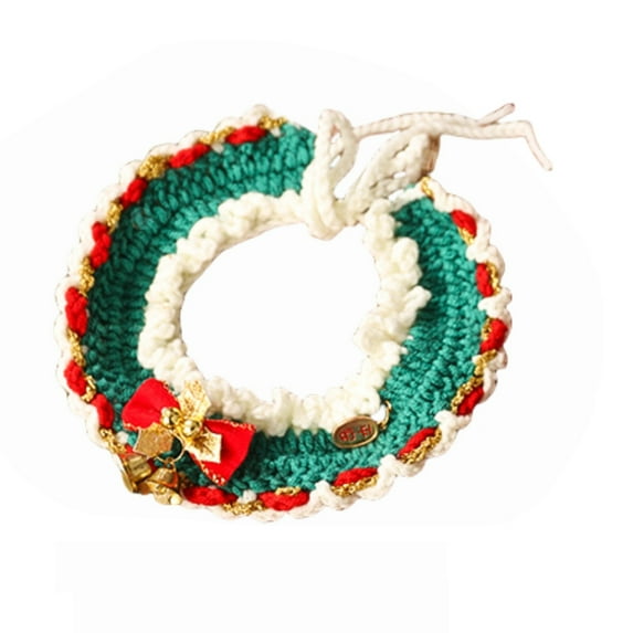 RyanK Christmas Pet Decoration,Christmas Gifts,Christmas Decorations,11.02*17.7 inch Christmas Cats Collar Scarf Woven Decorative Necklace Bow Tie Bell Dog Pet Winter Accessories Neck Ring