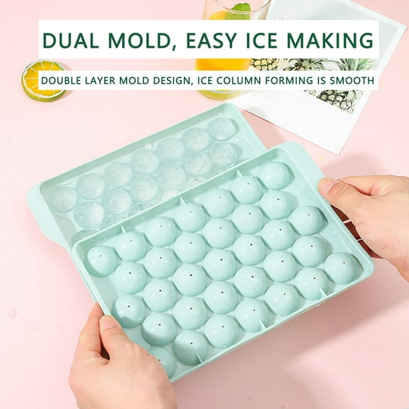 RyanK Clearance Ice Cube Trays Round Ice Box Ice Plastic With Cover Ice Ice Maker Homemade Ice Box Refrigerator Ice Box