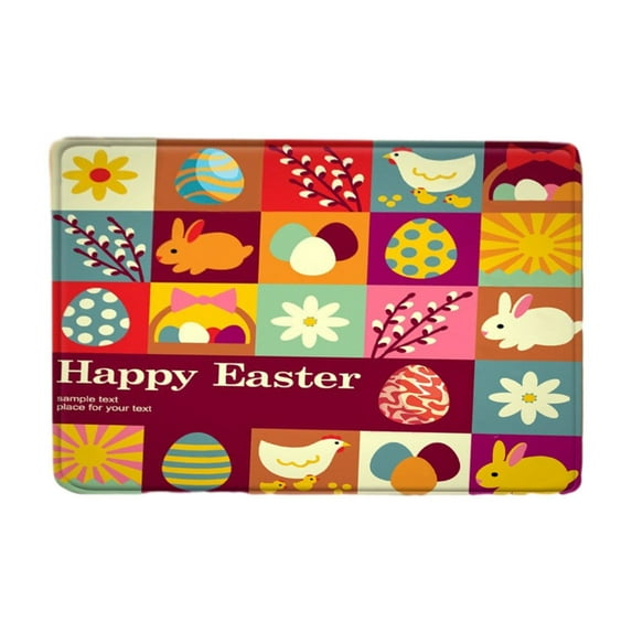 RyanK Easter Decorations Easter Day Door Mat - Front Door Mat - Bath Rug Super Absorbent Dry - Rubber Backing Non Slip Washable Bathroom Floor Mats -Green 16x24 IN