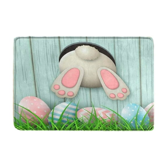RyanK Easter Decorations Easter Day Door Mat - Front Door Mat - Bath Rug Super Absorbent Dry - Rubber Backing Non Slip Washable Bathroom Floor Mats -Green 16x24 IN