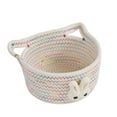 thumbnail image 1 of RyanK Easter Decorations Easter Storage Basket Cute Rabbits Cotton Rope Woven Storage Basket Desktop Sundries Snacks Toys Colorful Cotton Rope Storage Basket Easter Decoration 3.9x6.6in, 1 of 6