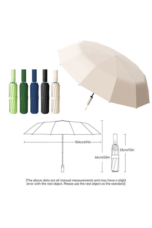 Folding Travel Windproof 12 Ribs Automatic Reverse Umbrellas