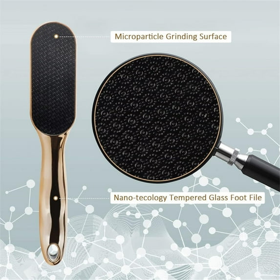 RyanK Foot Rubbing Board Foot Care Kit Pedicure Stainless Steel Foot Scraper Remover For Feet Handheld Foot Exfoliating File Foot Shaver Pro Nickel Foot File Gold 8.1in