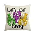 thumbnail image 1 of RyanK Mardi Gras Decorations Carnival Pillow Cover Mask Ball Pillow Cover Home Decoration Sofa Living Room Letter Print Pillow Cushion 17.7in, 1 of 6