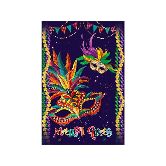 RyanK Mardi Gras Decorations Mardi Gras Garden Flags Outdoor Patio Decoration Flags Holiday Party Flags 11.8x17.7in