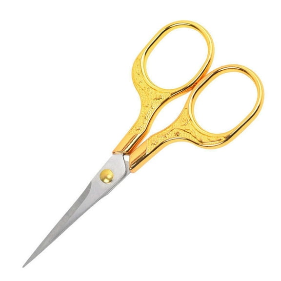 RyanK Scissors Vintage Stainless Steel Electroplated Scissors Retro Carved Scissors Stitch Thread Ends Home Scissors Office Scissors