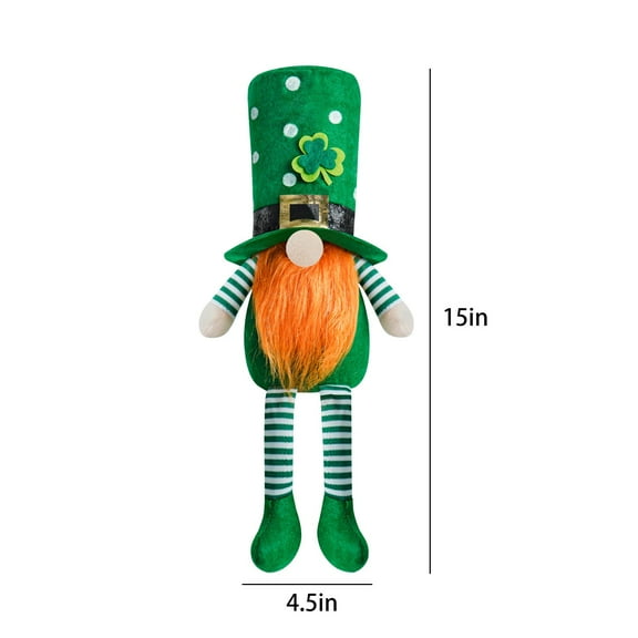 RyanK St Patricks Day Decorations St. Patrick's Day Gnome Decoration, Green Spring Doll, Irish Dwarf Decorations Home Gift Table Ornaments