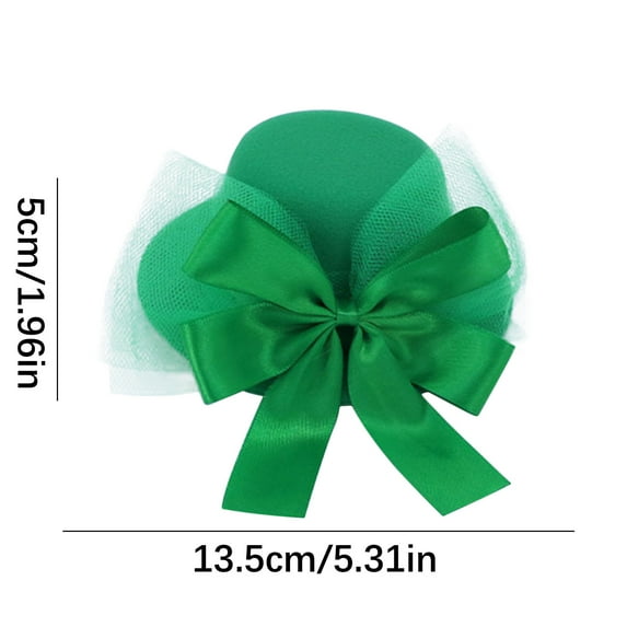 RyanK St Patricks Day Decorations St. Patrick's Day Green Hat Hair Card Top Hat Decoration Irish Festival