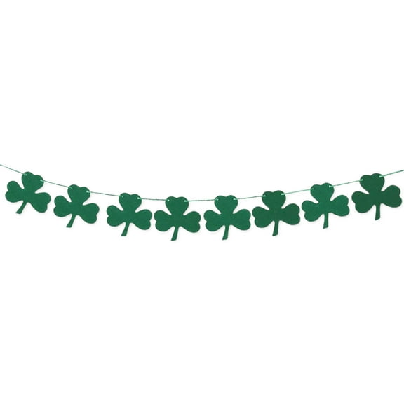 RyanK St Patricks Day Decorations St. Patrick's Day Pull Flower Party Decoration Green Non-woven Flag