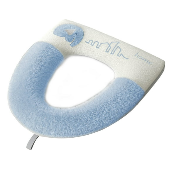RyanK Toilet Seat Cover Pads,1Pieces Thicker Bathroom Soft Toilet Seat Cover Pad With Handle Toilet Lid Cover Cushion Soft Thicker Stretchable Washable Fits All Oval Toilet Seats Blue